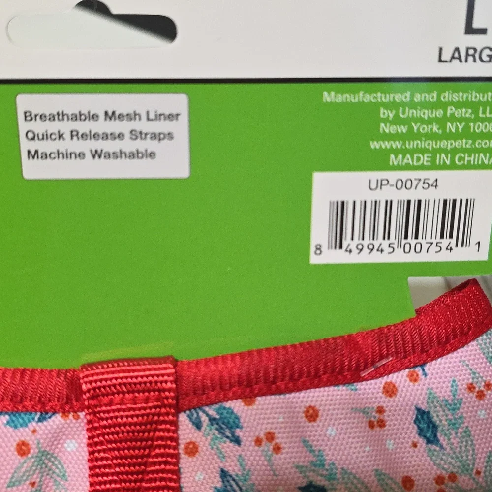 Unique Petz Pet Fashion Harness Large Breathable Mesh Liner Quick Release Straps